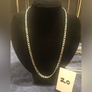 Silver Figaro Link Necklace